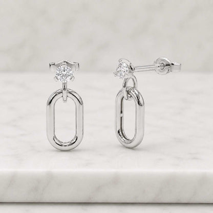 14K Gold Small Lab Diamond Drop Earrings, Round Cut Dainty Charms
Opreshyne
