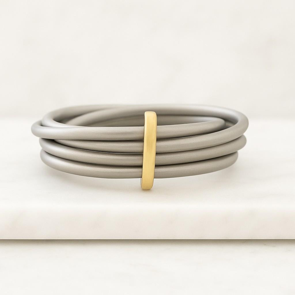 14K Gold Statement Ring, 18K Gold Multi Link Connected Ring