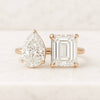 2.00 CT Pear And Emerald Cut Toi Et Moi Diamond Ring