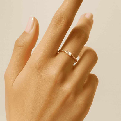 14K Gold Twist Ring Lab Grown Diamond Solitaire Engagement Ring