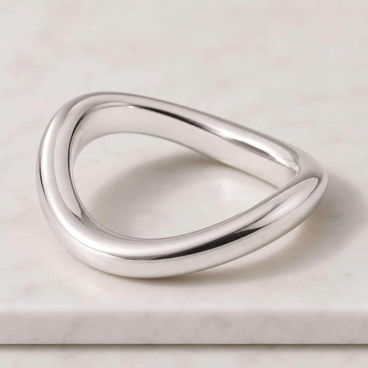 14k gold wave ring, minimalist sculptural band