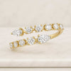 Bypass Pear And Round Lab Grown Diamond Wedding Ring