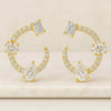 2.16 CT Emerald Cut Lab Grown Diamond C Shape Hoop Earrings