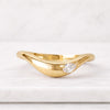 Pear Diamond Flush Set Chunky Gold Curve Statement Wedding Ring