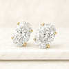 Classy Oval Shape Moissanite  Diamond Pushback Stud Earrings