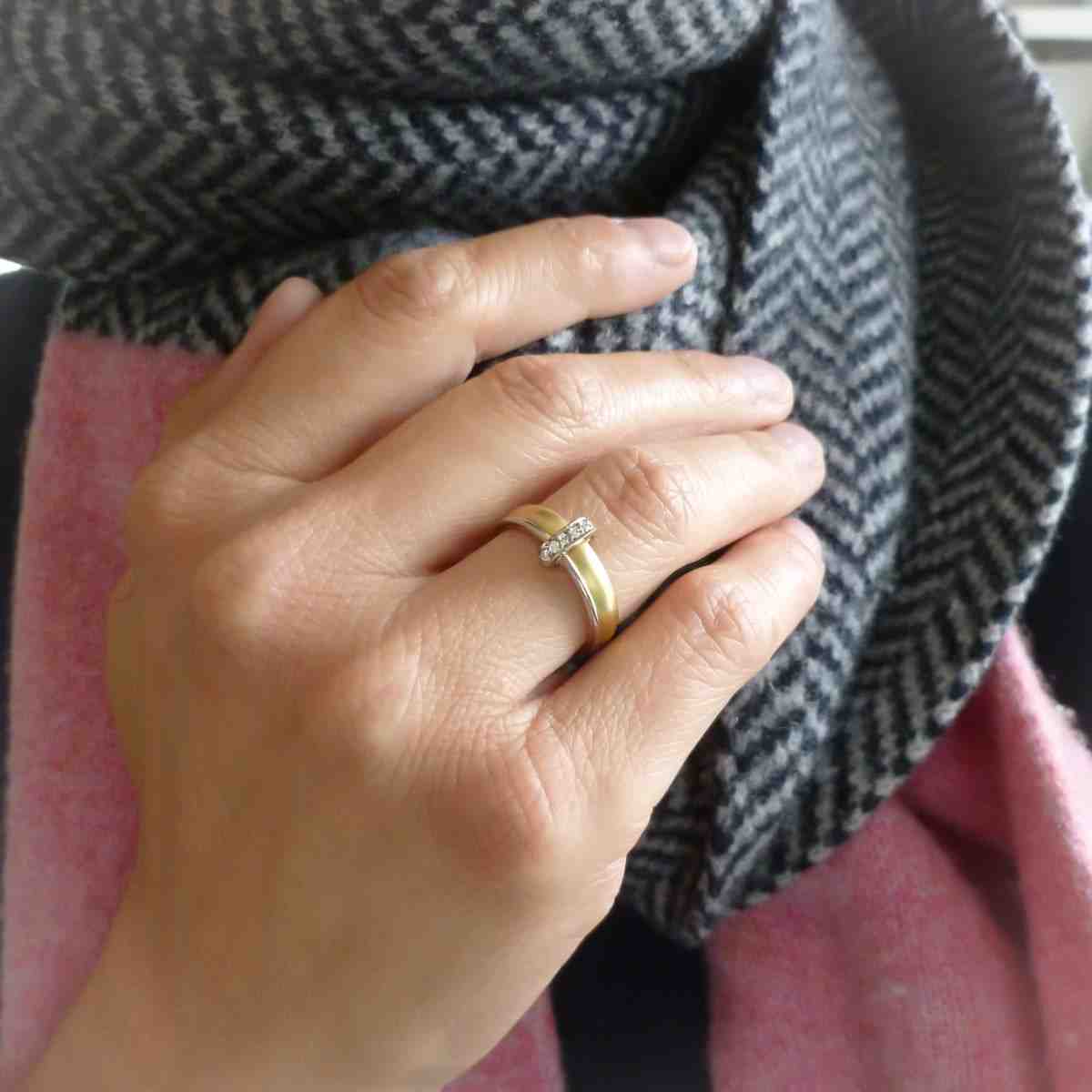 14K Micro Pave Lab Grown Diamond Eternity Band, Thin Stackable Ring