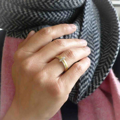 14K Micro Pave Lab Grown Diamond Eternity Band, Thin Stackable Ring