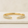 Open Cuff Round Lab Created Diamond Wedding Band