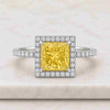 Princess Cut Lab Grown Diamond Halo Engagement Ring, Pave Set Ring For Her