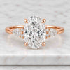 Oval Cut Lab Grown Diamond Three Stone Engagement Ring