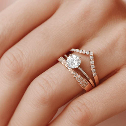 14K Solid Gold 6-Prong Round Cut Solitaire Moissanite Engagement Ring