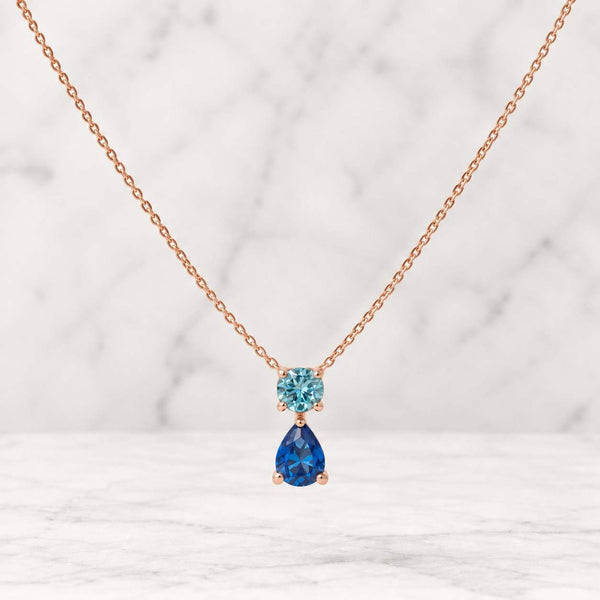 14K Solid Gold Aquamarine Necklace, Aquamarine Necklace, March Birthstone Necklace, Aquamarine Gold Neckace, Aquamarine Charm Necklace, 14K
