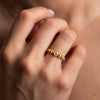 14K Yellow Gold Beaded Stacking Ring