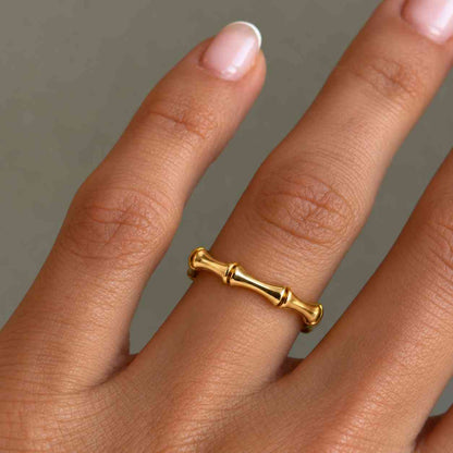 14K Solid Gold Bamboo Link Bracelet, Thick Gold Chain Bracelet for Daily Wear

