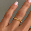 14K Gold Bamboo Style Stacking Ring for Women