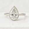 0.50-3.00 CT Bezel Set Pear Cut Solitaire Moissanite Engagement Ring