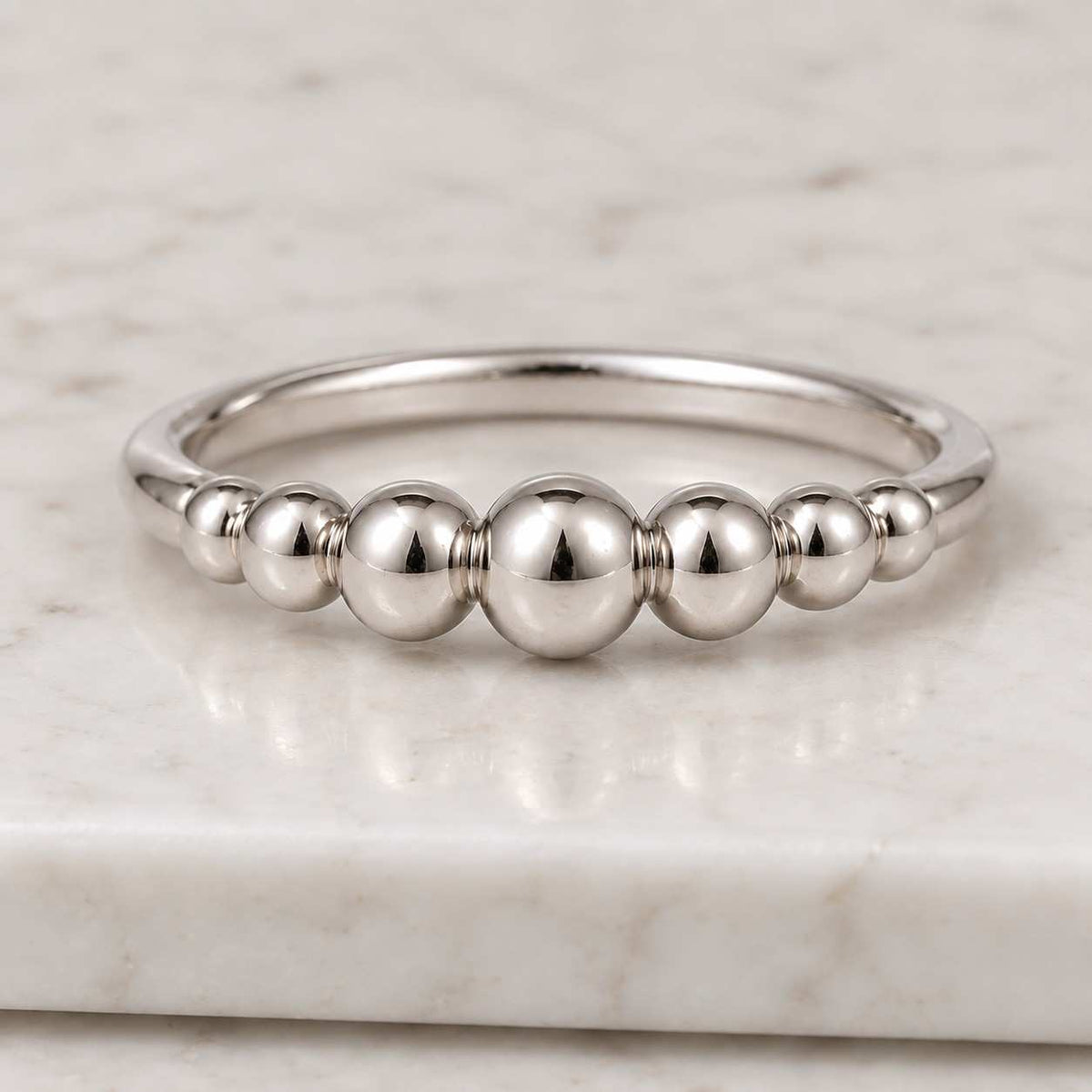 14k solid gold beaded stacking ring / 1mm dotted band / dainty stackable ring for women / minimalist jewelry / gift for her
