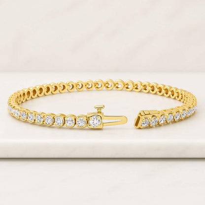 14K Solid Gold Bracelet CVD Diamond Stackable BraceletLab Grown Diamond Tennis Bracelet 14K Gold Bridal Wedding Bracelet