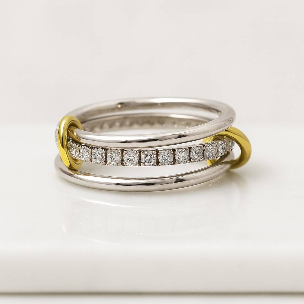 14K Solid Gold Crossover Wedding Band Thick Triple Band Ring Cigar Marriage Jewelry Gifts