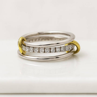 14K Solid Gold Crossover Wedding Band Thick Triple Band Ring Cigar Marriage Jewelry Gifts