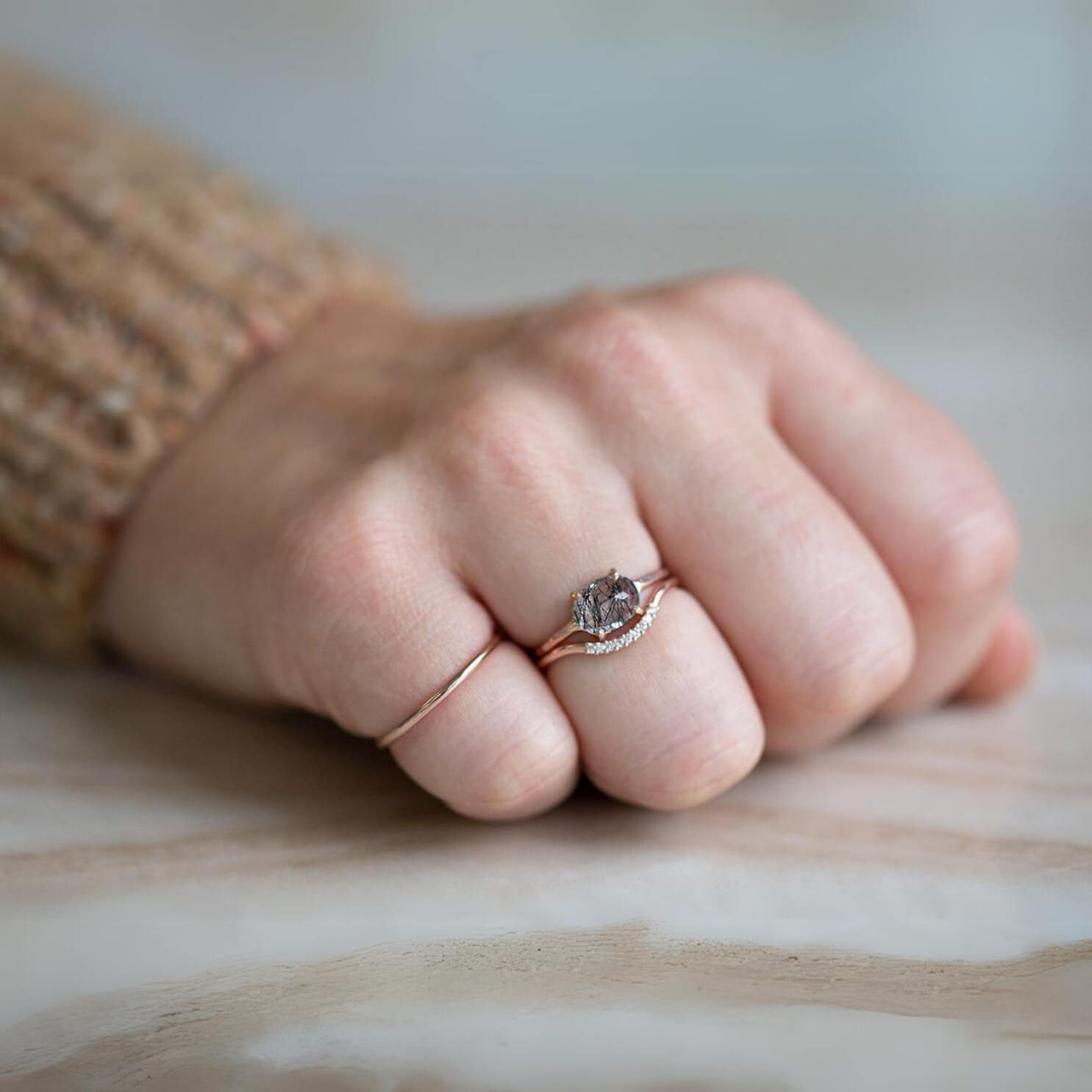 14K Solid Gold Curve Wedding Band
