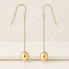 10K Real Rose Gold Ball Drop And Dangle Earrings For Her