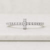 Lab Grown Diamond Cross Ring with Pave Band