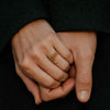 14K Gold Beaded Mesh Drop Charm Ring