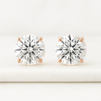 14K Solid Gold Earrings Screw Back Diamond Bridal Earrings