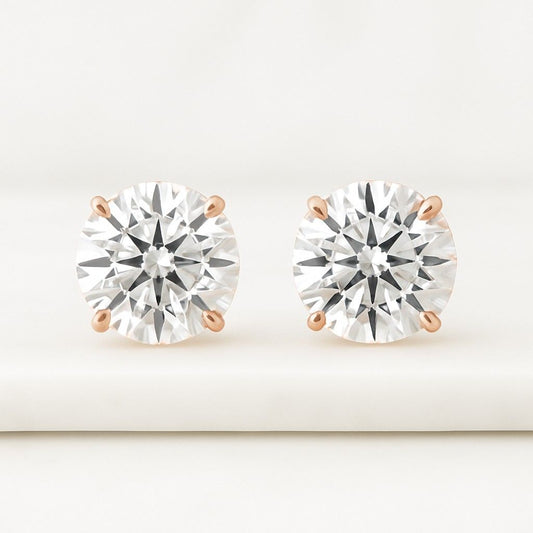 14K Solid Gold Earrings Screw Back Diamond Bridal Earrings