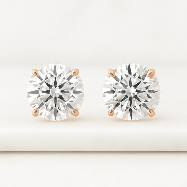 14K Solid Gold Earrings Screw Back Diamond Bridal Earrings