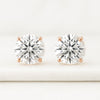 Minimalist Round Lab Grown Diamond Stud Women's Earrings