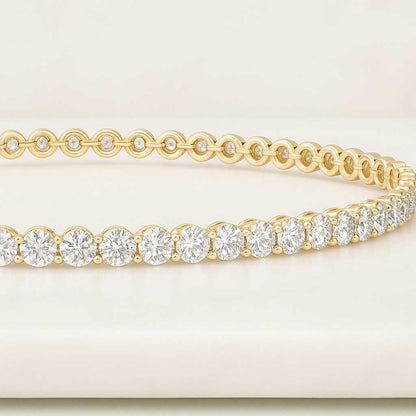 14K Solid Gold Hand Made Diamond Wedding Bracelet