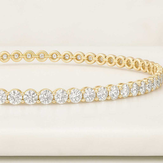 14K Solid Gold Hand Made Diamond Wedding Bracelet