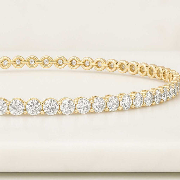 14K Solid Gold Hand Made Diamond Wedding Bracelet