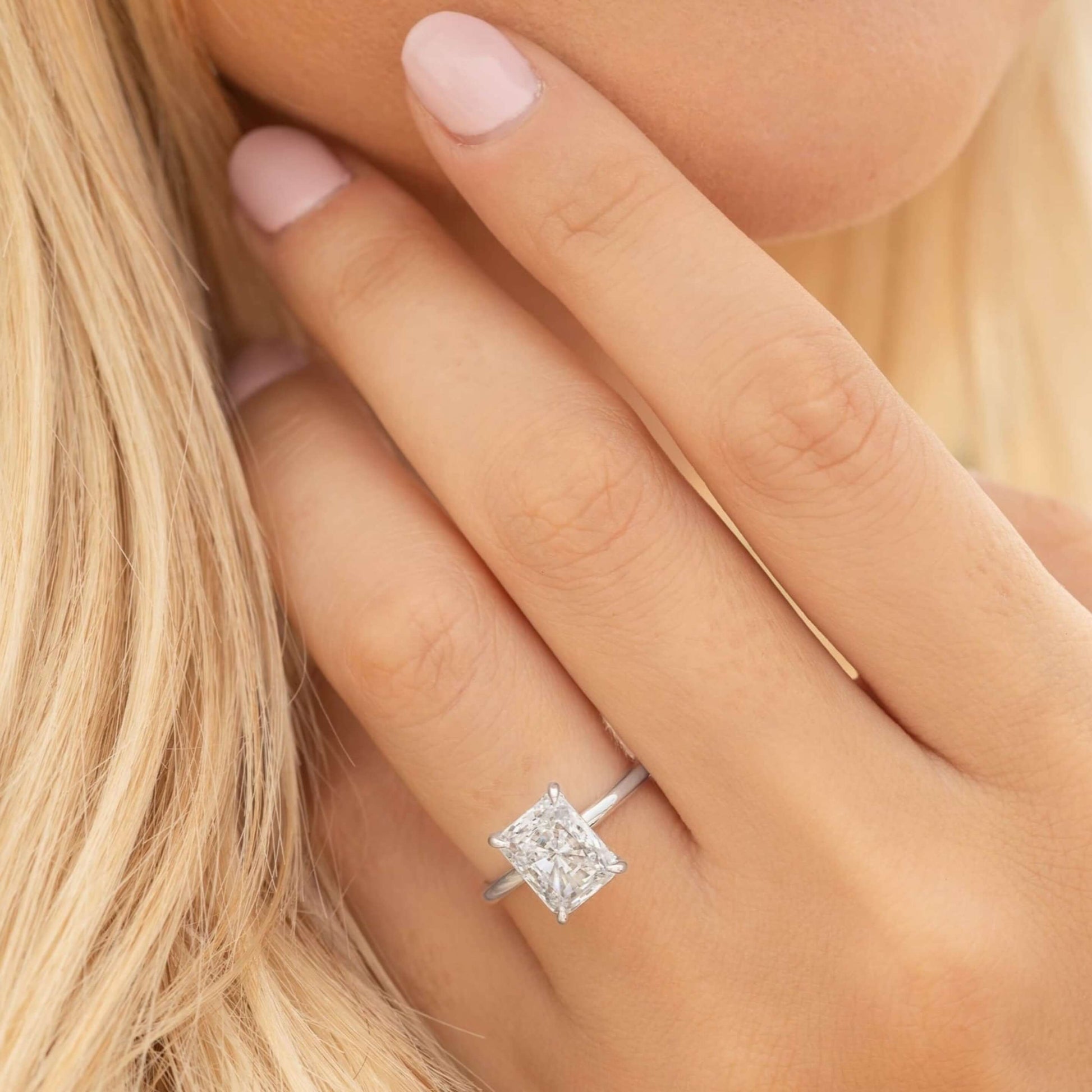 14K Solid Gold IGI Certified Radiant Diamond Ring