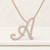 0.55 CT Minimalist Letter Initial Pendant Necklace