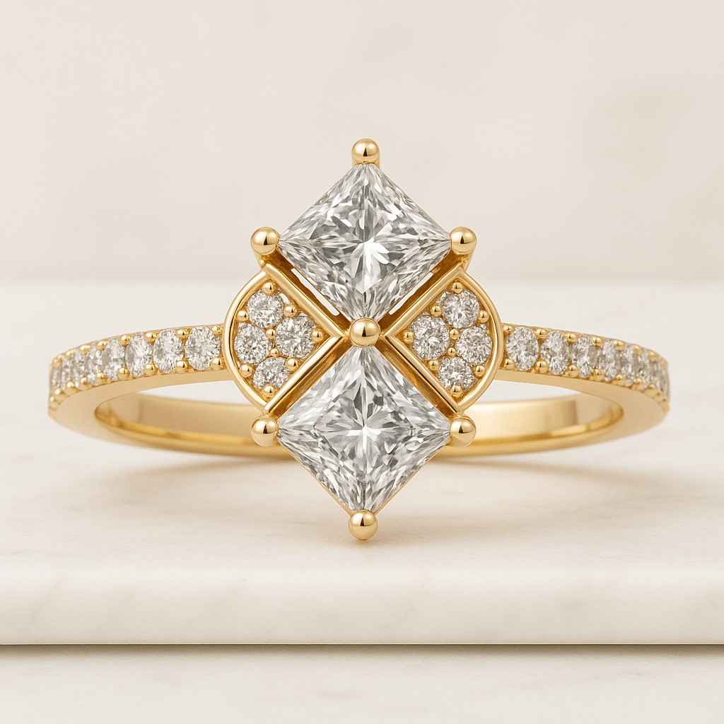 14K Solid Gold Lab Diamond Wedding Ring