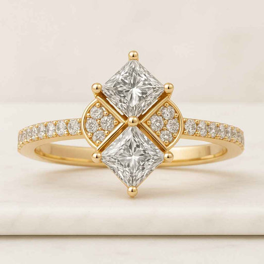 14K Solid Gold Lab Diamond Wedding Ring