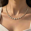 Round Diamond Tennis Necklace Distance Diamond Bridal Necklace
