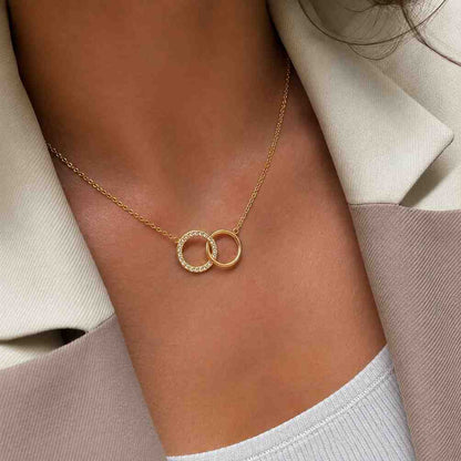 14K Solid Gold Love Knot Necklace, Minimalist Knot Jewelry, Dainty Interlocked Infinity Pendant