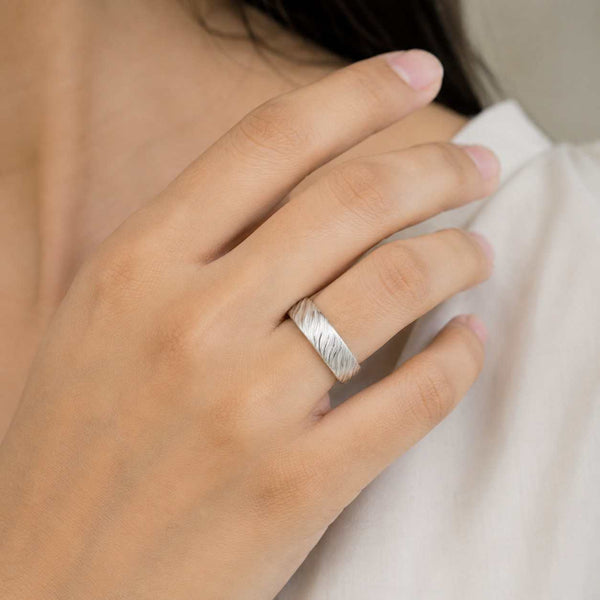 14K Solid Gold Men's Wedding Band-Organic Solid Gold Ring for Men- Handcrafted Unisex Gold Band- 14K Gold Textured Ring-Alternative Weddings
