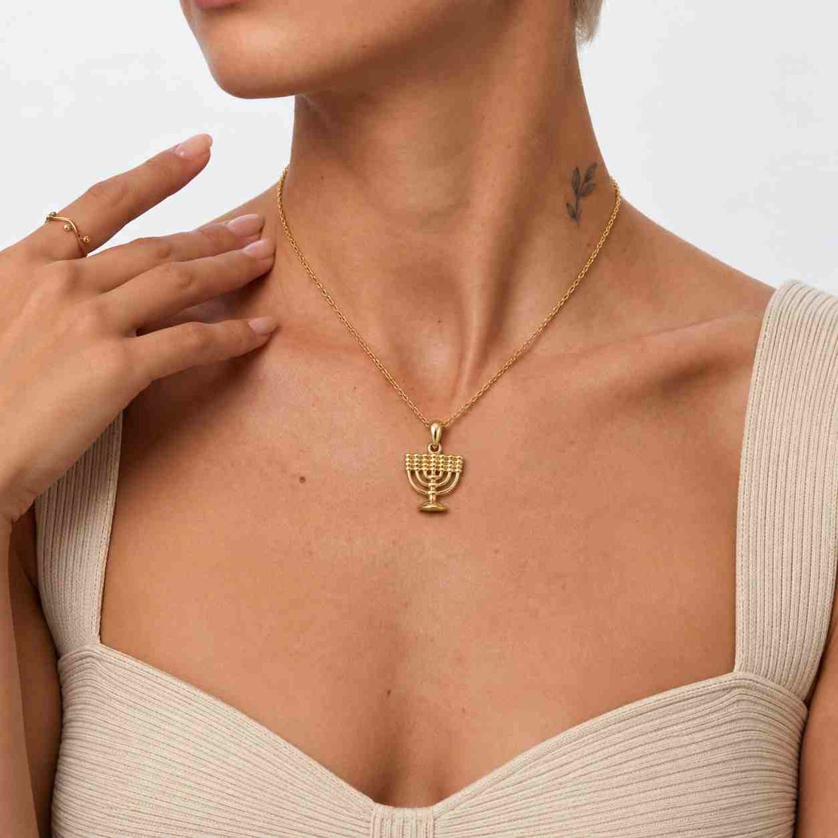 14k solid gold menorah necklace, gold menorah chanukah pendant, personalised menorah, gold jewish coin, hebrew gold gift, israeli necklace
