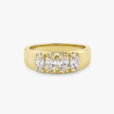 14K Solid Gold Oval Diamond Half Eternity Band
