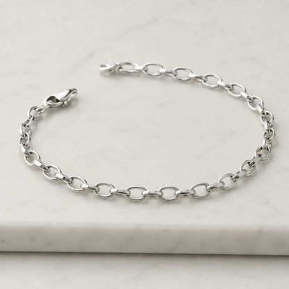 14K Solid Gold Oval Link Bracelet: Dainty, Minimalist Jewelry