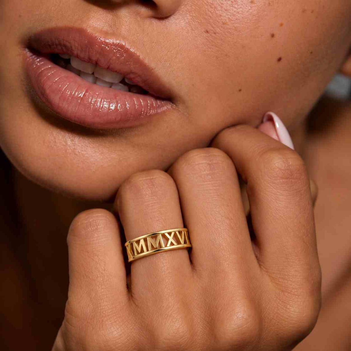 14K Solid Gold Rhombus Ring, Geometric Faceted Dome Band, Statement Ring
