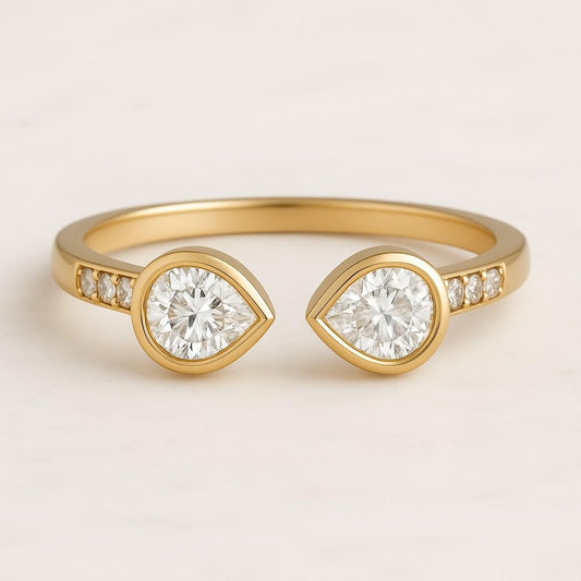 14K Solid Gold Ring CVD Diamond Wedding Ring 2.00 Carat OEC Round Cut Lab Grown Diamond Ring Conflict Free Diamond Halo With Accent Ring