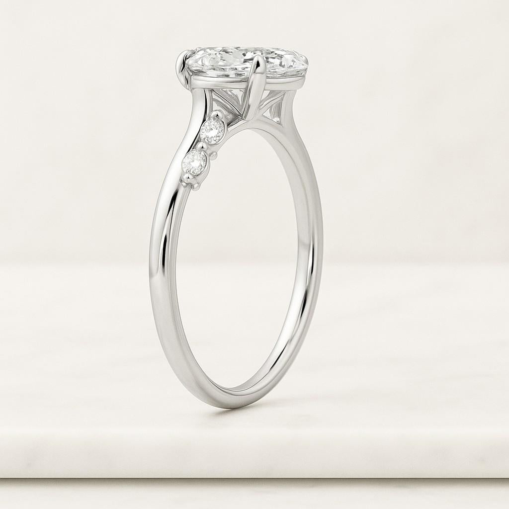 14K Solid Gold Ring Wedding Ring 2 Carat Oval Cut Lab Grown Diamond Engagement Ring