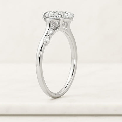 14K Solid Gold Ring Wedding Ring 2 Carat Oval Cut Lab Grown Diamond Engagement Ring