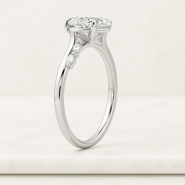 14K Solid Gold Ring Wedding Ring 2 Carat Oval Cut Lab Grown Diamond Engagement Ring